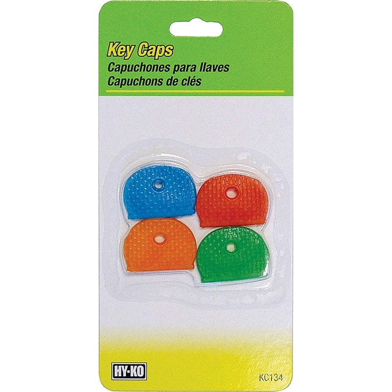 Hy-Ko KC134 Key Cap Set, Vinyl, Blue/Dark Green/Light Yellow/Red (Pack of 5)