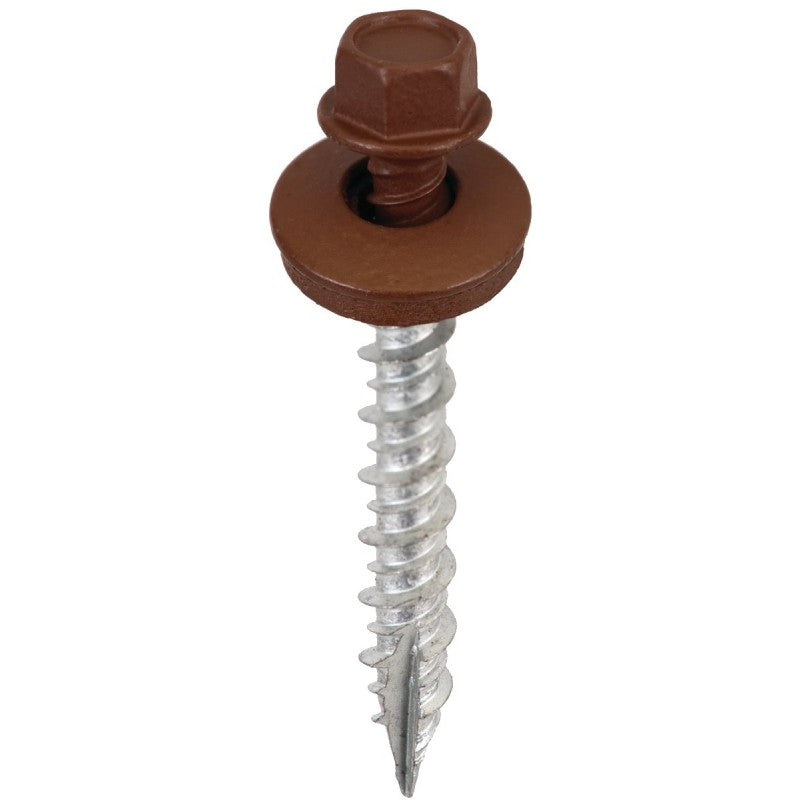 Acorn International SW-MW15BN250 Screw, #9 Thread, High-Low, Twin Lead Thread, Hex Drive, Brown, 250/BAG