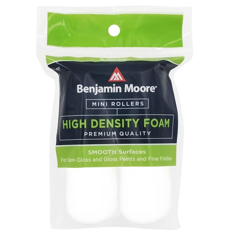 Benjamin Moore U66400-018 High-Density Mini Roller Cover, 4 in L, Foam Cover, White