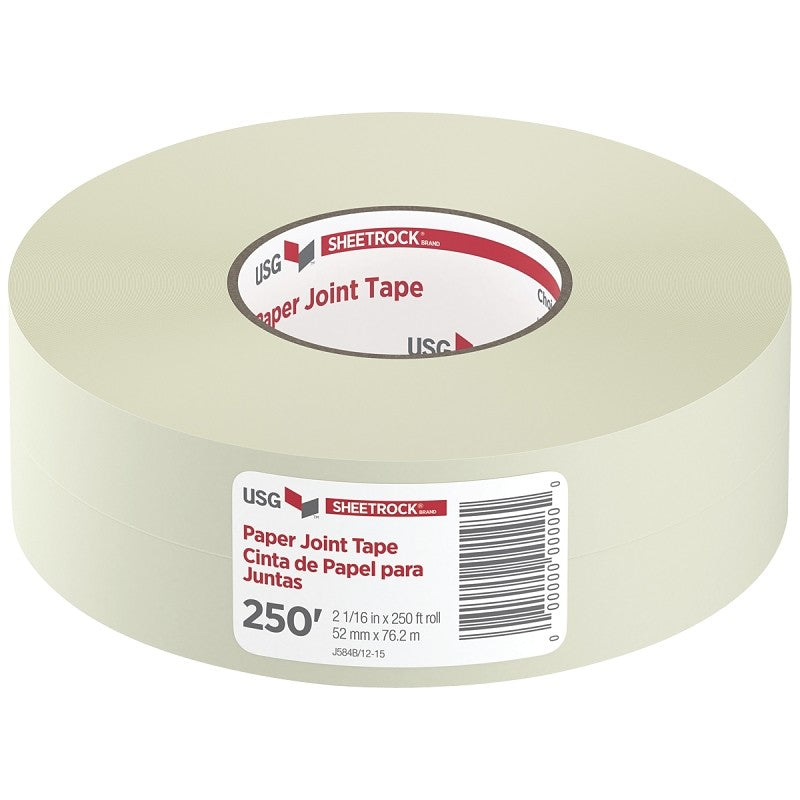 USG 382175020 Joint Tape, 250 ft L, 2-1/16 in W, 0.0085 mm Thick, Solid, White (Pack of 20)