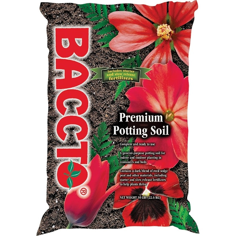 Baccto 1225P Potting Soil, Granular, Dark Brown/Light Brown, 25 lb, Bag