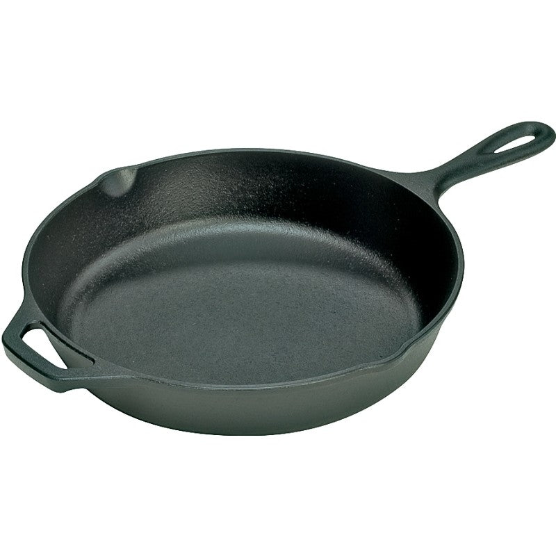 Lodge L12SK3 Pre-Seasoned Skillet with Handle, 13-1/4 in Dia, Iron, Black