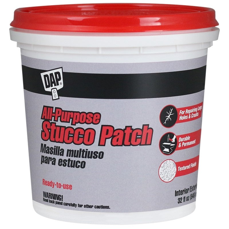 DAP 10504 Stucco Patch, Gray, 1 qt Tub (Pack of 6)