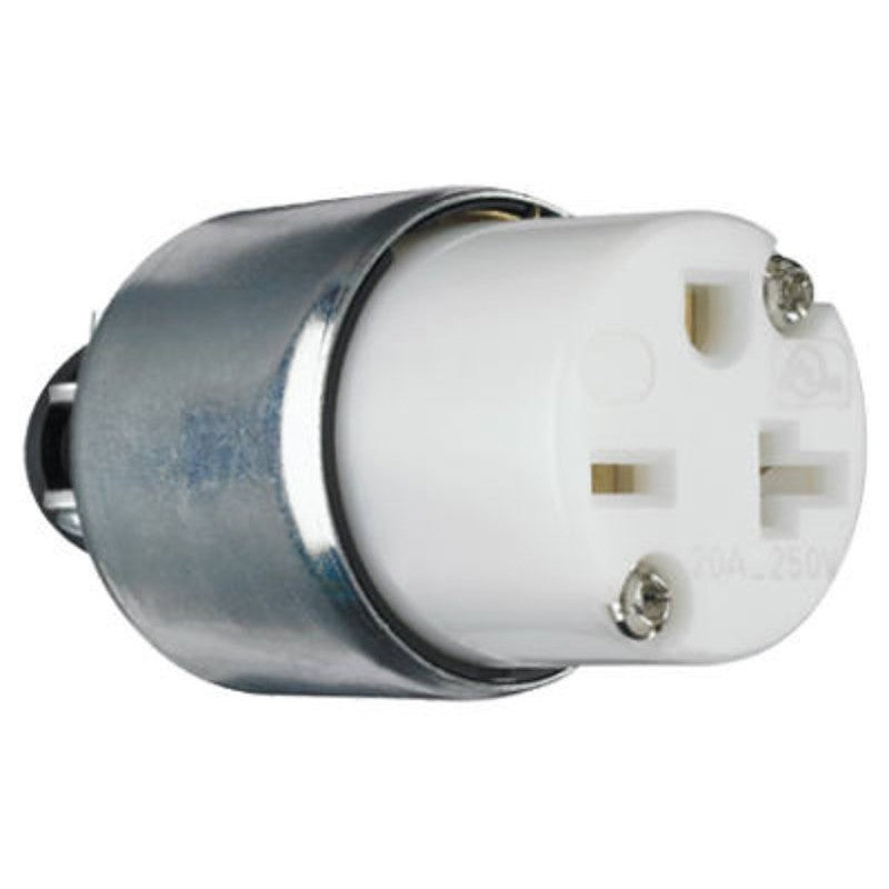 Legrand PS620CACC20 Armored Connector, 2 -Pole, 20 A, 250 V, NEMA: NEMA 6-20R, Yellow