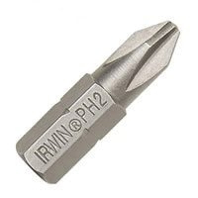 Irwin 3510192C Insert Bit, #3 Drive, Phillips Drive, 1/4 in Shank, Hex Shank, 1 in L, S2 Steel, 2/PK