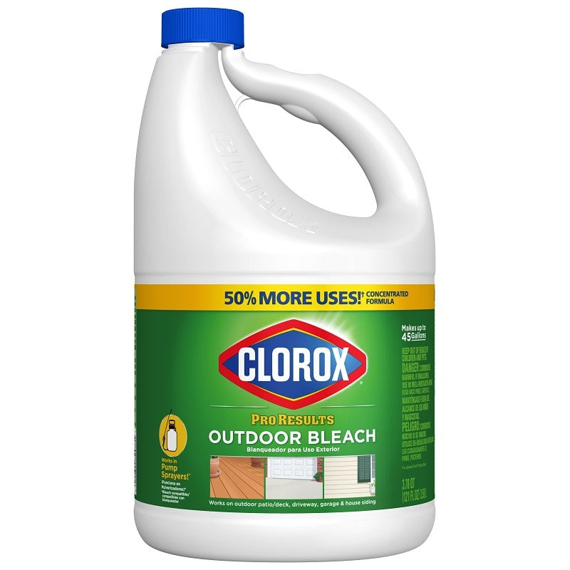 Clorox ProResults 32437 Outdoor Bleach, 121 oz, Liquid, Bleach, Pale Yellow (Pack of 3)
