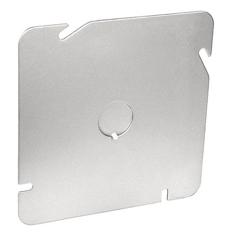 Southwire 72C6-UPC Flat Blank Cover, 0.06 in L, 4-11/16 in W, Square, Steel, Silver, Zinc-Plated