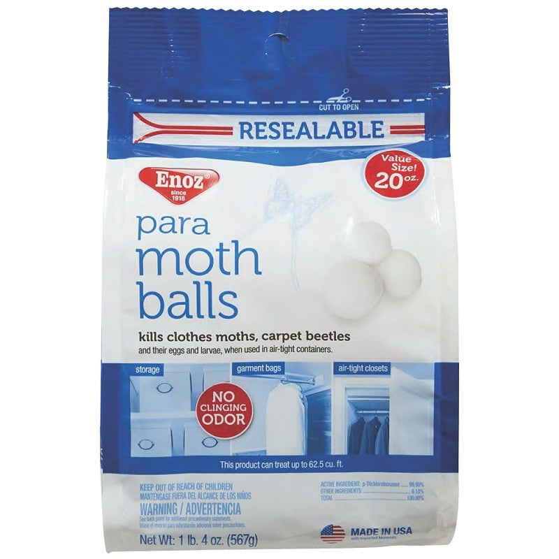 Enoz E320.6T Moth Ball, White (Pack of 6)