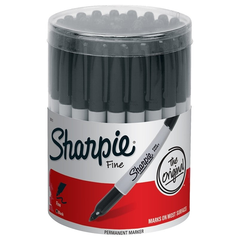 Sharpie 35010 Permanent Marker, Fine Lead/Tip, Black Lead/Tip, Glass, Metal, Plastic Applicable Materials (Pack of 36)
