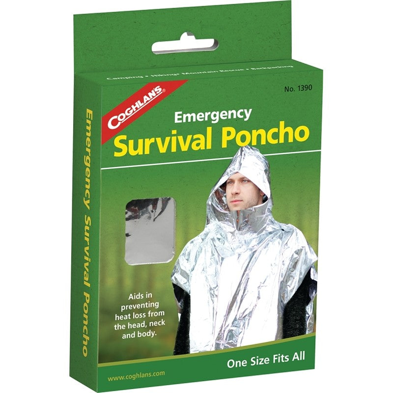 Coghlan's 1390 Emergency Survival Poncho, Metallized Aluminum/Polyethylene (Pack of 6)