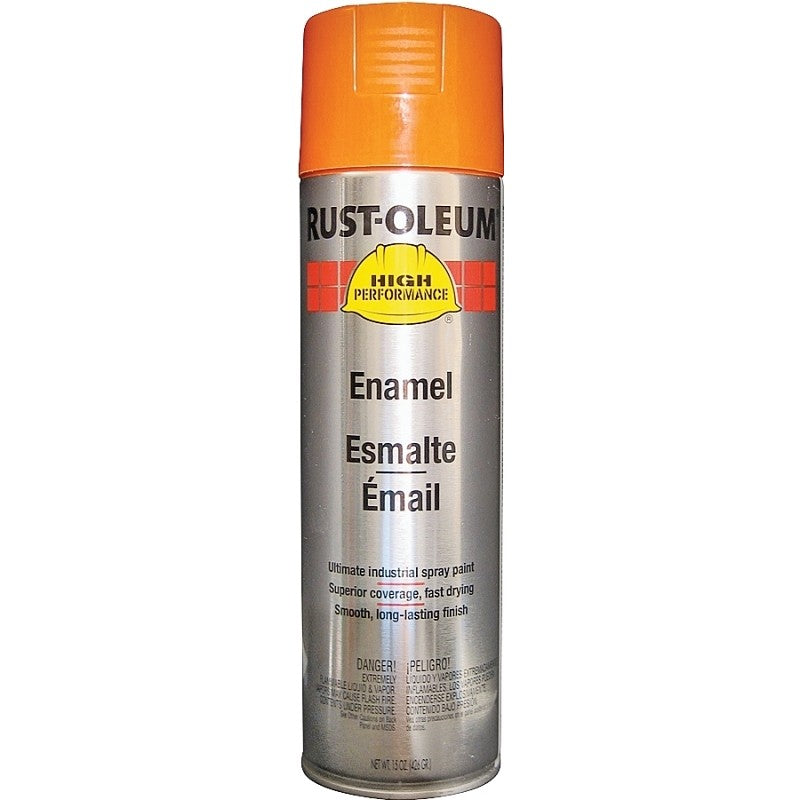 Rust-Oleum V2155838 Enamel Spray Paint, Gloss, Safety Orange, 15 oz, Can