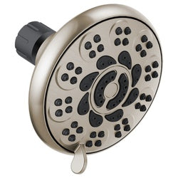 Peerless 76610SN Showerhead, 1.5 gpm, 1/2 in Connection, IPS, 6-Spray Function, ABS, Brushed Nickel, 4 in Dia