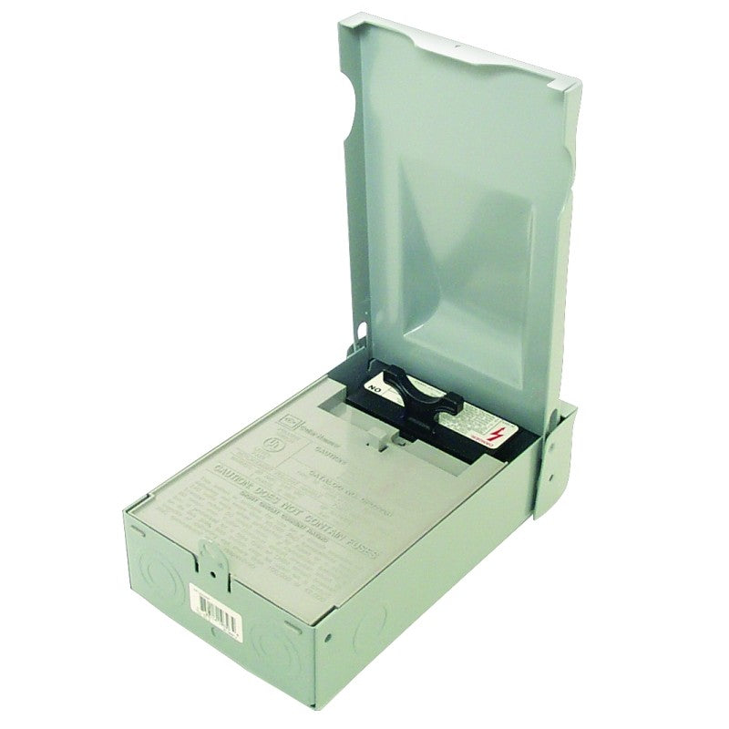 Cutler-Hammer DP Series DPU222RP Disconnect Switch, Non-Fused, Pullout, 5.4 in L, 60 A, 120/240 V, Gray