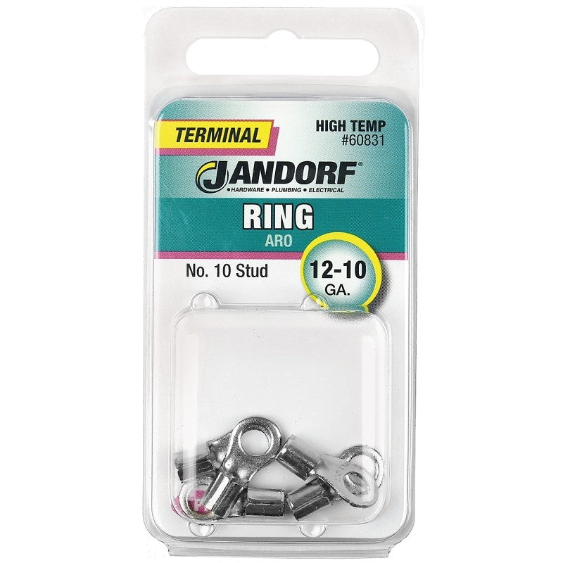 Jandorf 60831 Ring Terminal, 12 to 10 AWG Wire, #10 Stud