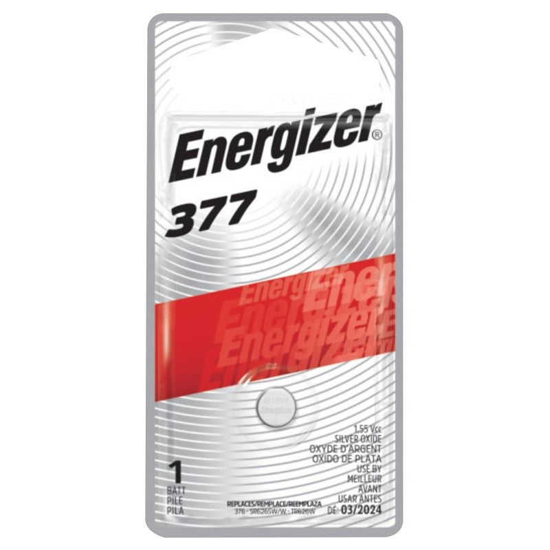 Energizer 377BPZ-2 Battery, 1.5 V Battery, 24 mAh, 377 Battery, Silver Oxide (Pack of 6)