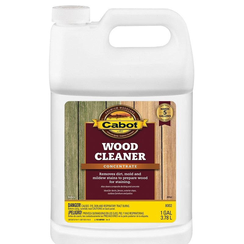 Cabot Problem-Solver 140.0008002.007 Wood Cleaner, Liquid, Cloudy White, 1 gal, Jug (Pack of 4)
