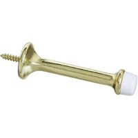 Heavy Cylinder Door Stops 3 Inch Brass 2 Pack