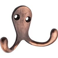 Double Prong Ball End Robe Hooks Antique Bronze 2 Pack