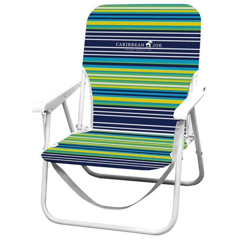 Caribbean Joe CJ-7720 Beach Chair, 22 in W, 16-1/2 in D, 25.2 in H, Steel Frame, Polyester Seat (Pack of 6)