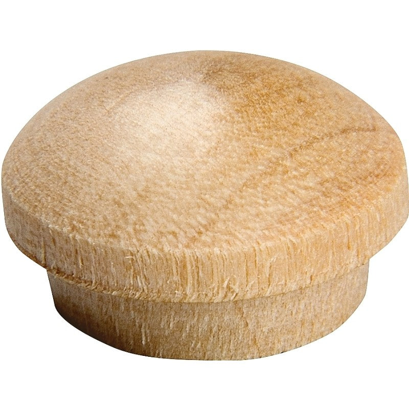 Waddell 8400.50 OAK CS Series Screw Hole Button, 1/2 in Head, Oak Wood