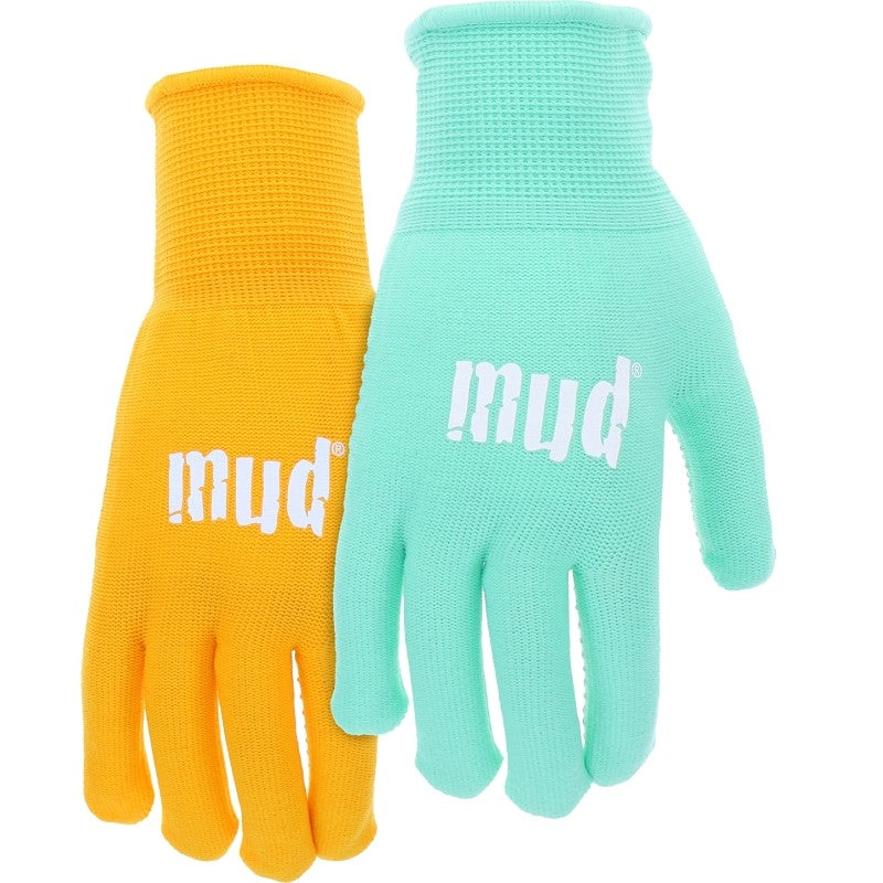 Mud MD35001M-WML2P Gloves, Women's, M/L, Wing Thumb, Knit Wrist, Seamless Cuff, Nylon/PVC, Multi-Color