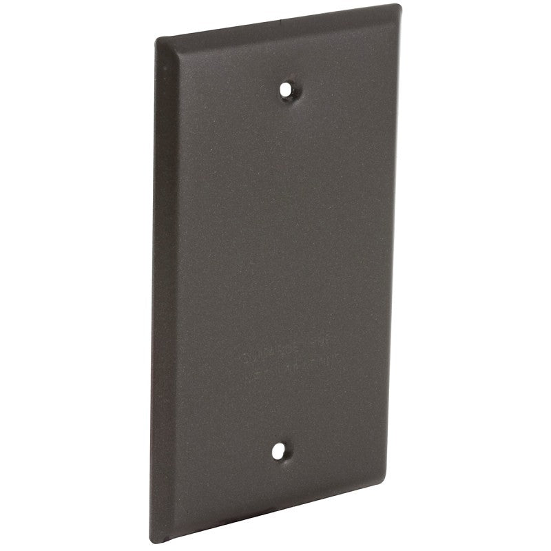Hubbell 5173-2 Cover, Blank, Flat, 4-17/32 in L, 2-25/32 in W, 1-Gang, Metal, Bronze, Powder-Coated, 50/CT