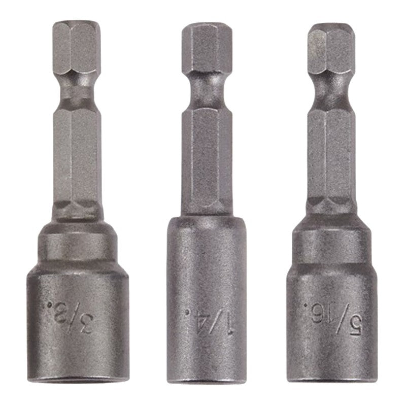 Irwin IWAF242-3 Series Nutsetter Set, 1-7/8 in L Dimensions, 3-Piece, Lobular, Steel, 3/PK