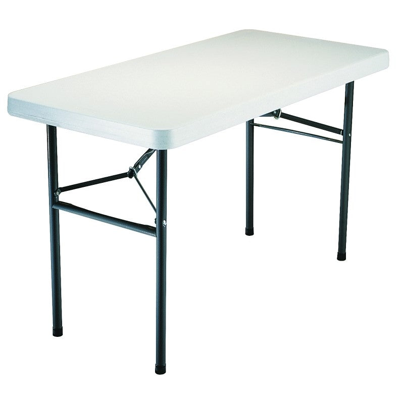 Lifetime Products 2940 Folding Table, 48.3 in L x 24 in W x 29 in H Open, Steel Frame, Polyethylene Tabletop, Gray/White