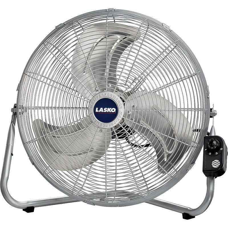 Lasko 2265 High-Velocity Fan, 120 V, 20 in Dia Blade, 3-Speed, 2785 cfm Air, Silver