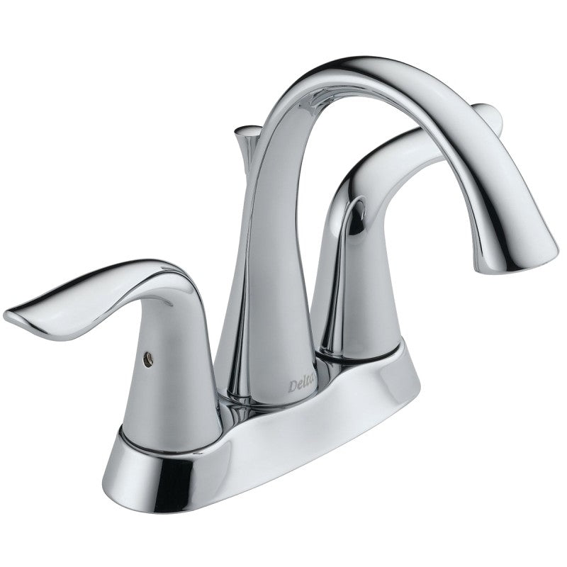 Delta Lahara Series 2538-MPU-DST Bathroom Faucet, 1.2 gpm, 2-Handle, Brass, Chrome Plated, Lever Handle