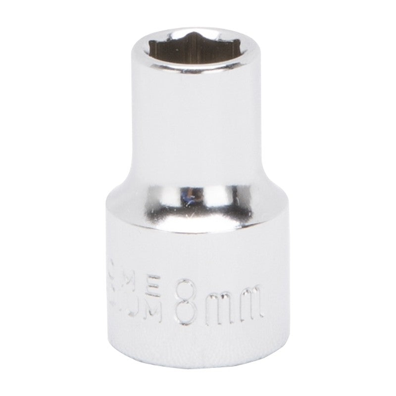 Vulcan MT6498604 Drive Socket, 8 mm Socket, 3/8 in Drive, 6-Point, Chrome Vanadium Steel, Chrome