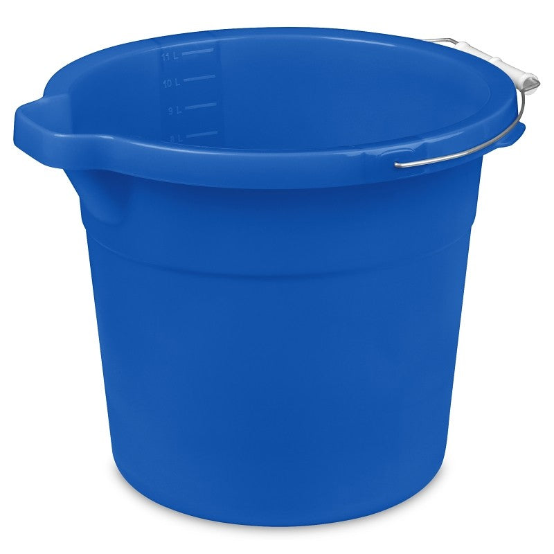 Sterilite 11234312 Spout Pail, 12 qt, Plastic, Blue (Pack of 12)