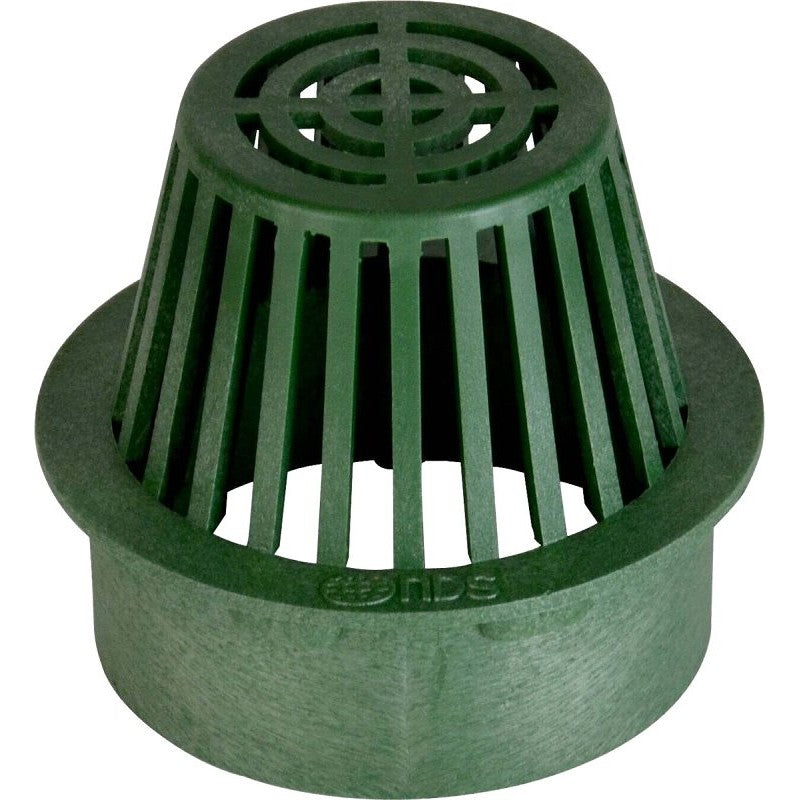 DrainTech 80 Atrium Grate, 6 in Dia, 3.88 in L, 3.88 in W, Round, 1/4 in Grate Opening, HDPE, Green