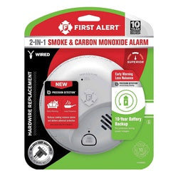 First Alert 1046882 Smoke and Carbon Monoxide Alarm, Alarm: Audible, Visual, Electrochemical, Ionization Sensor, White