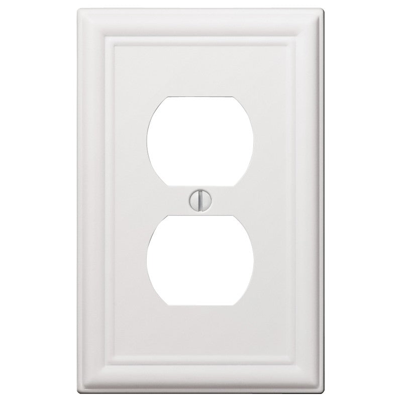 Amerelle 149DW Receptacle Wallplate, 5 in L, 2-7/8 in W, 1 -Gang, Steel, White, Screw Mounting (Pack of 4)