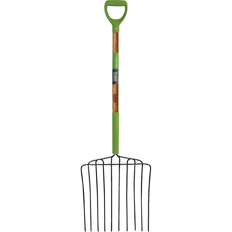 Ames 2827000 Ensilage Fork, Wood Handle, D-Shaped Handle, 30 in L Handle
