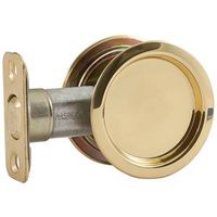 Passage Round Pocket Door Pull Polished Brass
