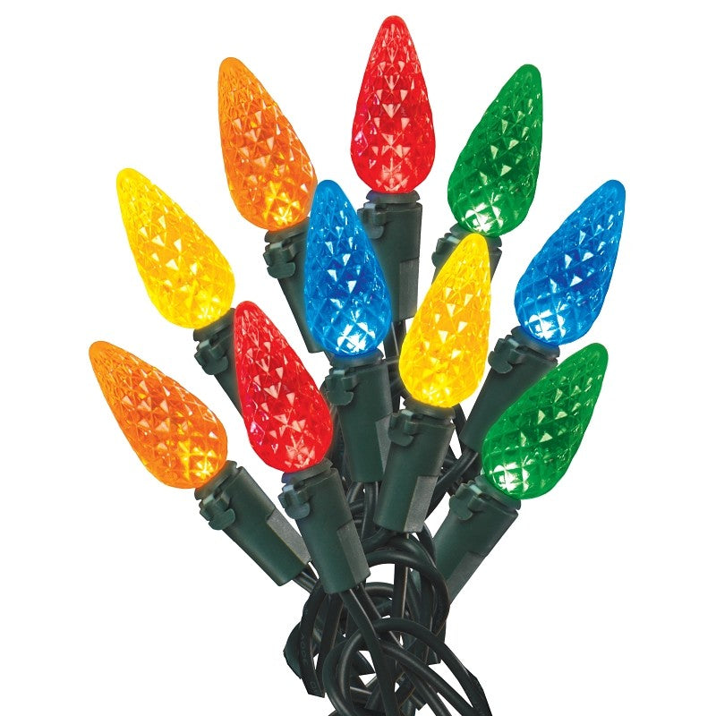 Hometown Holidays U12E744B Light Set, Christmas, 120 V, 4.8 W, 60-Lamp, LED, Blue/Green/Orange/Red/Yellow, 14.96 ft L