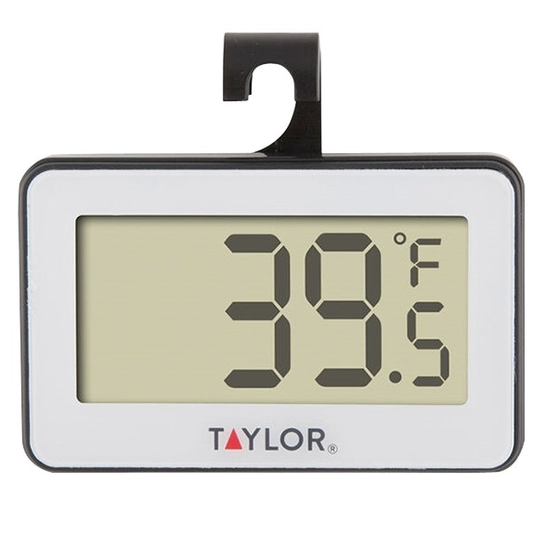 Taylor 1443 Refrigerator/Freezer Thermometer, -4 to 140 deg F, Digital Display, Black