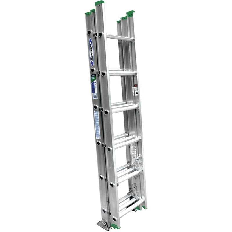 Werner D1216-3 Extension Ladder, 15 ft H Reach, 225 lb, Aluminum