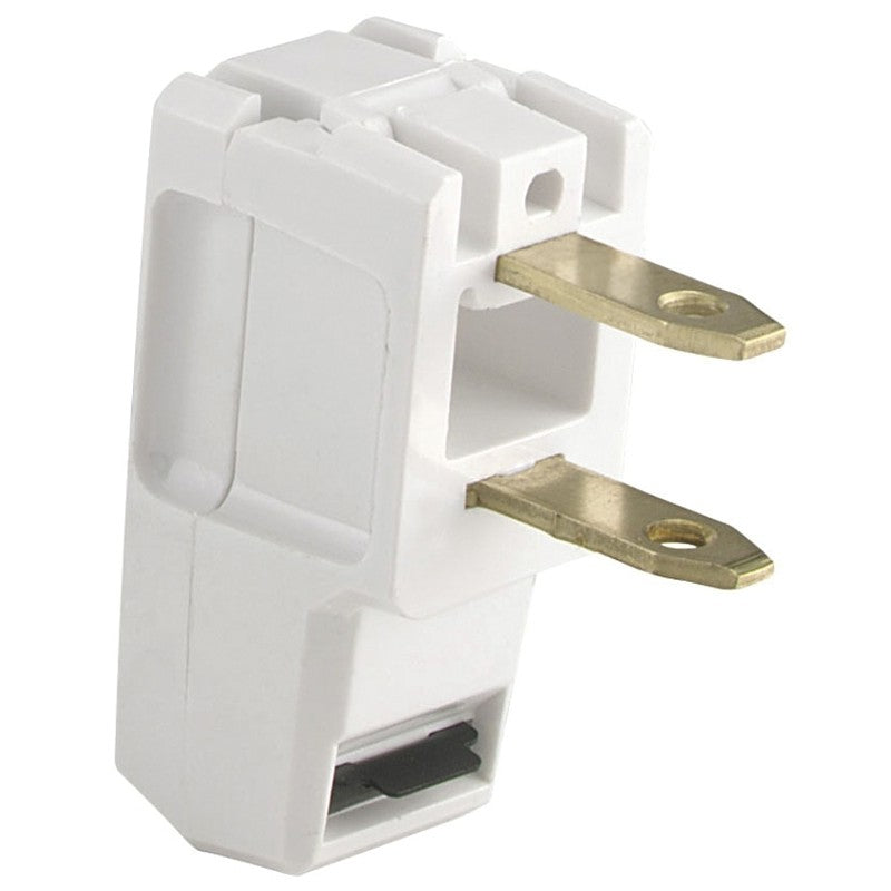 Eaton Wiring Devices BP2600-6W-L Electrical Plug, Polarized, 18 to 2 AWG, 2-Pole, 15 A, 125 V, NEMA: NEMA 1-15, White