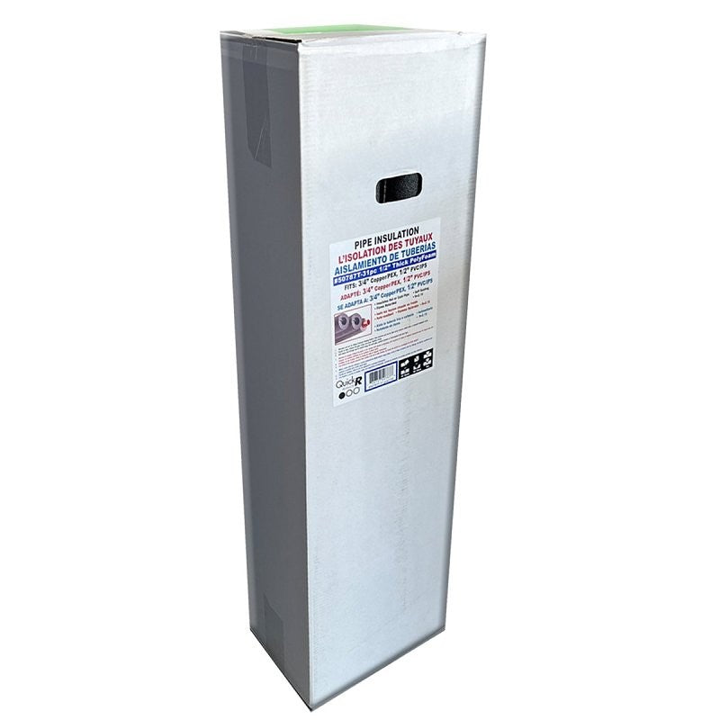 Quick R 50787T Pipe Insulation, 7/8 in ID x 1-7/8 in OD Dia, 46 in L, Poly, Charcoal, 3/4 in Pipe (Pack of 31)