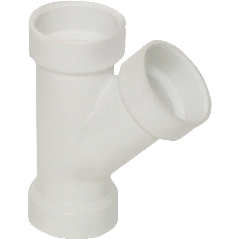 Canplas 192301L Pipe Wye, 1-1/2 in, Hub, PVC, White, SCH 40 Schedule