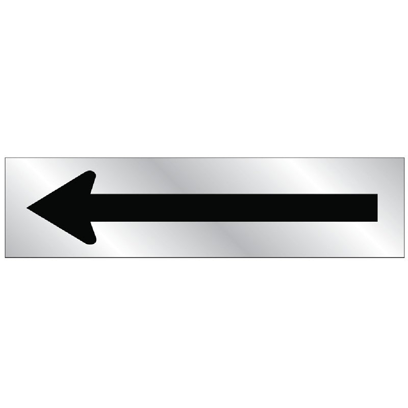 Hy-Ko 486 Safety Sign, Arrow, Silver Background, Vinyl, 2 in L, 8 in W (Pack of 10)