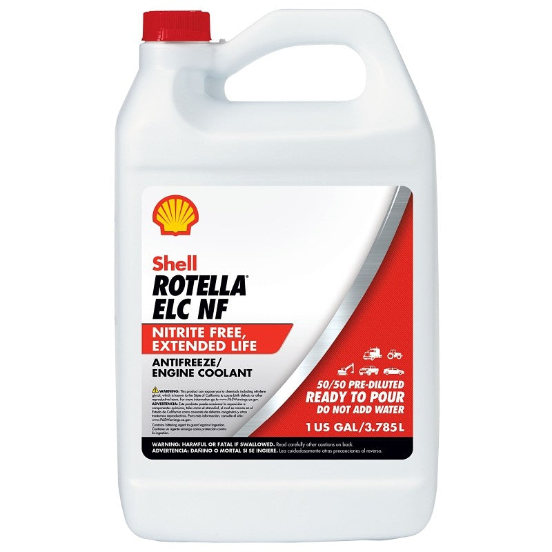 Shell Rotella 550041810 Extended Life Nitrite-Free Coolant, Red, 1 gal, Jug (Pack of 6)