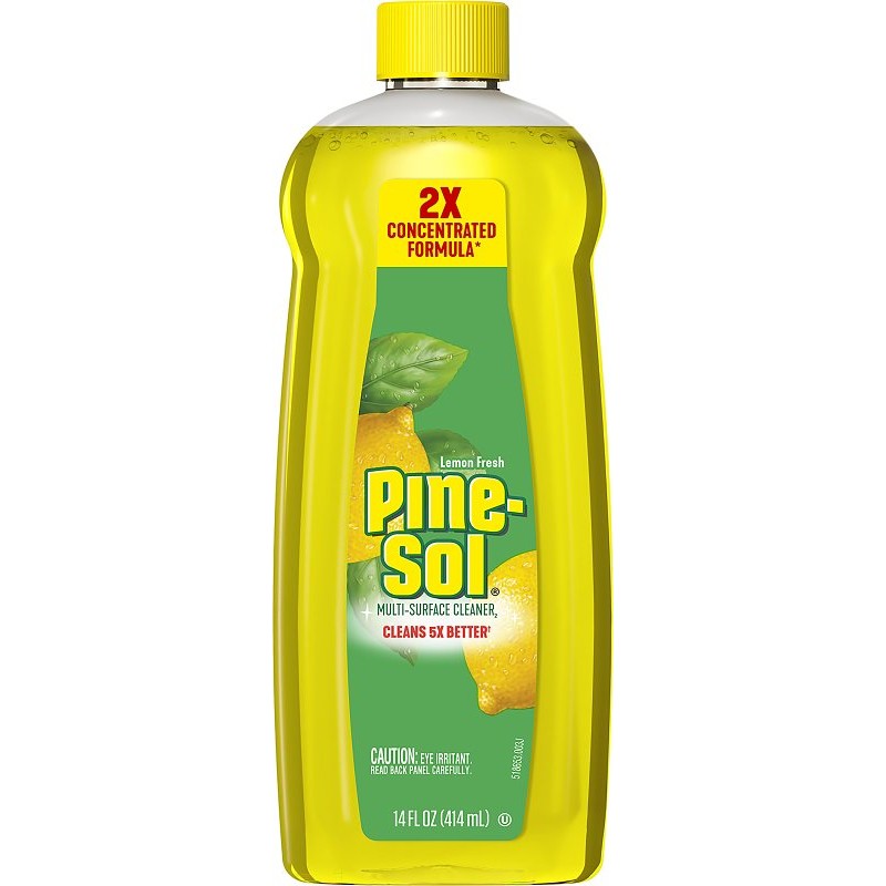 Pine-Sol 10041294601488 Multi-Surface Cleaner and Disinfectant, 14 oz, Bottle, Liquid, Lemon Fresh (Pack of 12)