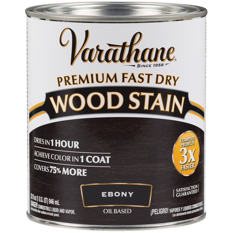 Varathane 269395 Wood Stain, Ebony, Liquid, 1 qt, Can (Pack of 2)