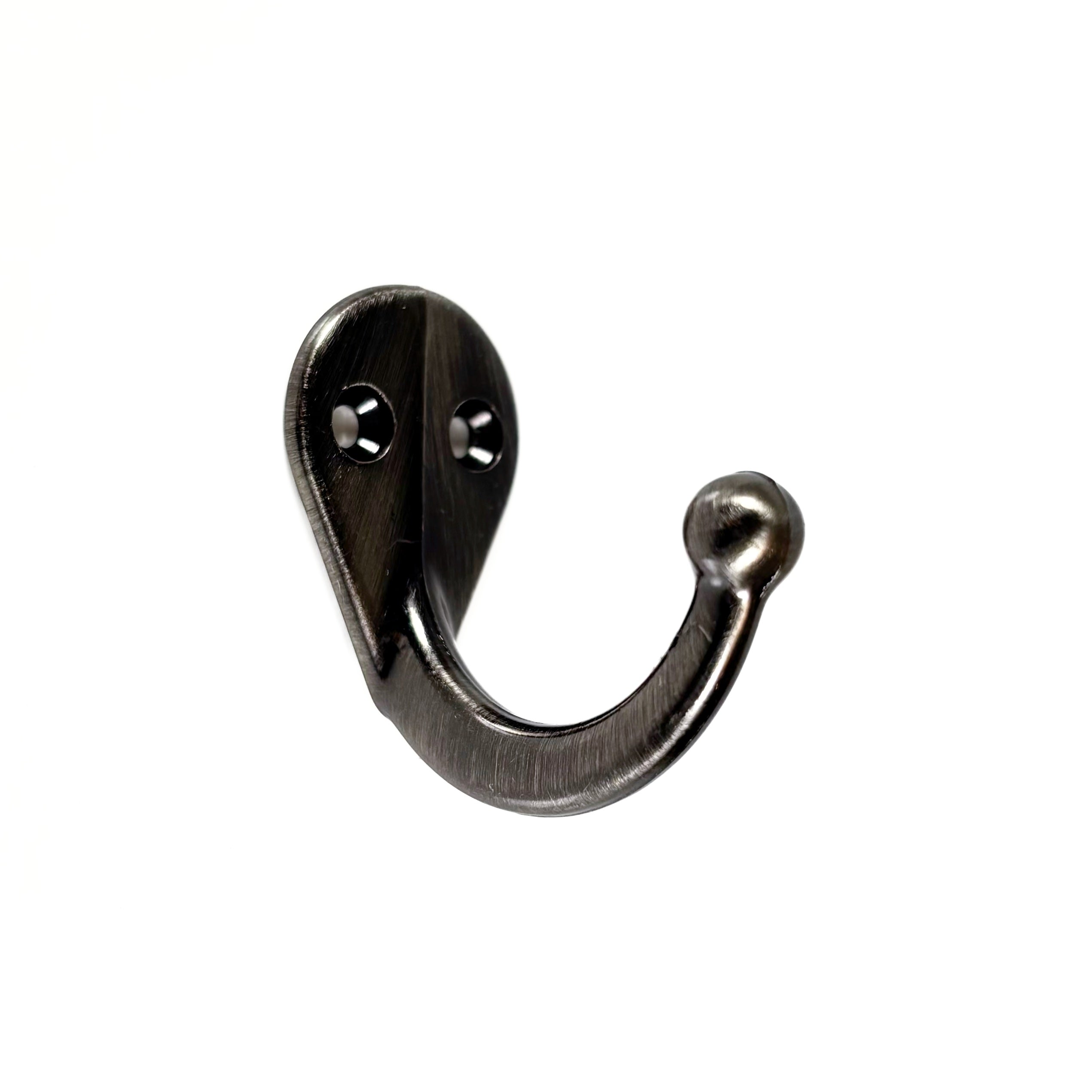 Basic Single Ball End Robe Hooks Pewter 2 Pack (POS)