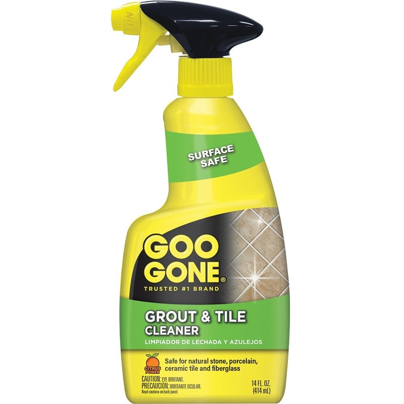 Goo Gone 2052 Grout and Tile Cleaner, 14 oz Bottle, Liquid, Citrus, Clear