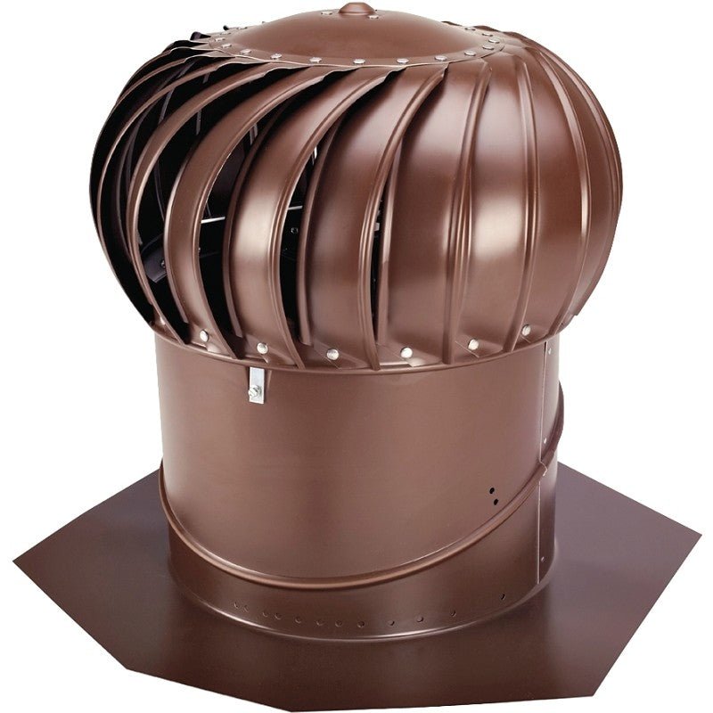 Lomanco Whirlybird BIB-14-BR Turbine Ventilator, 14 in Dia Throat, Aluminum, Brown